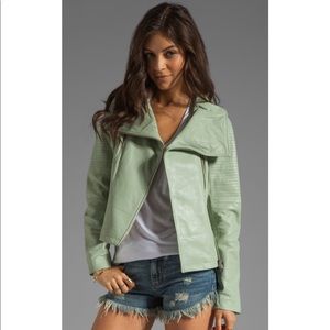 Mackage Gabby Classic Leather Jacket in Mint